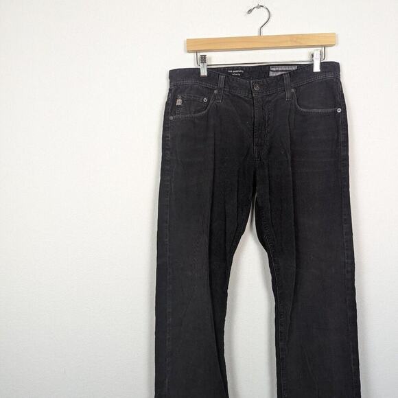 AG Adriano Goldschmied Black Corduroy The Graduate Tailored Leg Pants - Picture 3 of 9